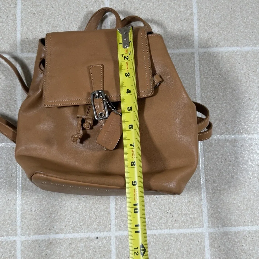 Vintage Coach Tan Leather Legacy Backpack Flap Drawstring Shoulder Bag L2W-9858